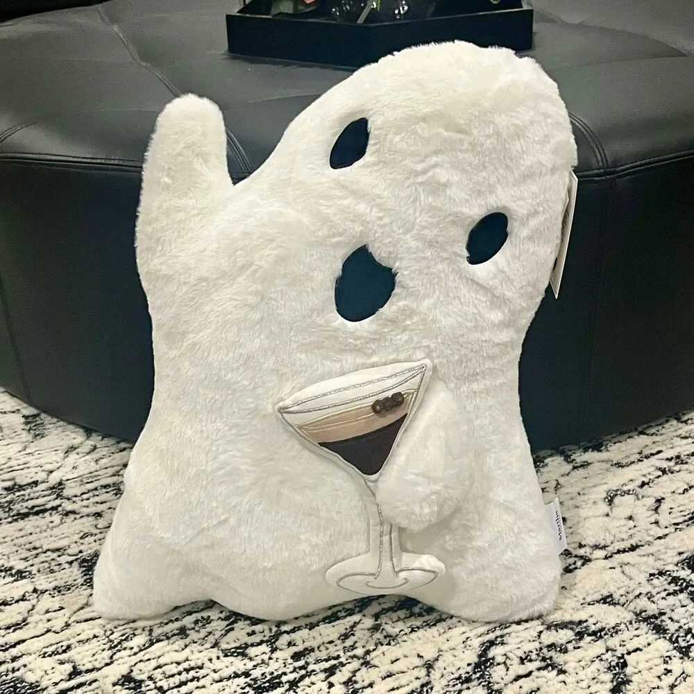 Martha Stewart Halloween Friendly Ghost Pillow with Espresso Martini